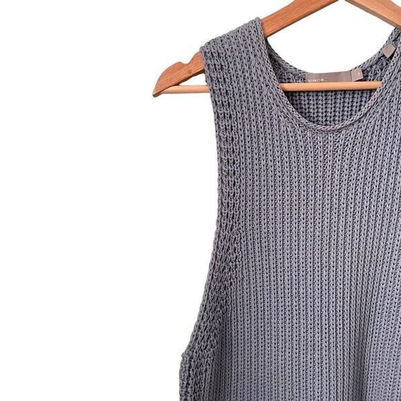 Vince Italian Waffle Knit Sweater Vest - Pale Blue Size XS - Picture 7 of 13